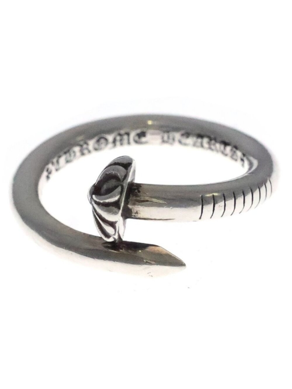 Chrome Hearts Nail Crsball Cross Ball Ring Silver